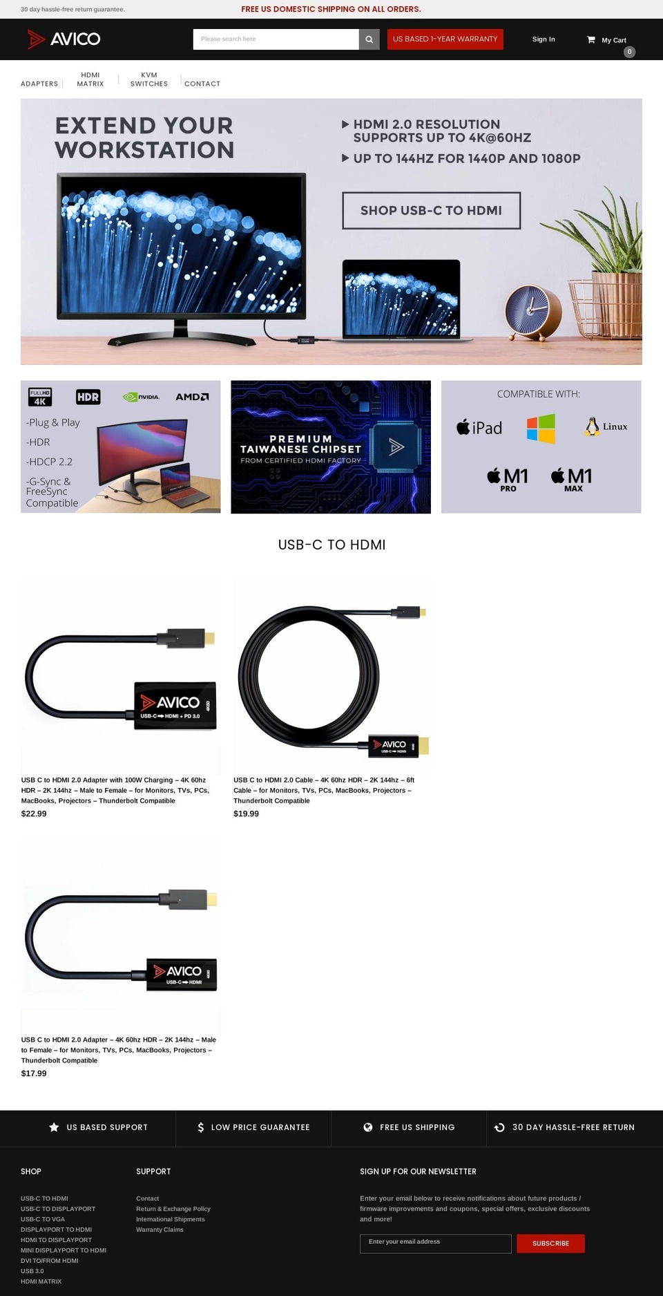 avicotech.com shopify website screenshot