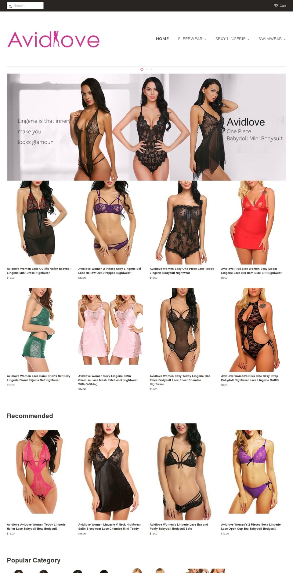 avidloves.com shopify website screenshot