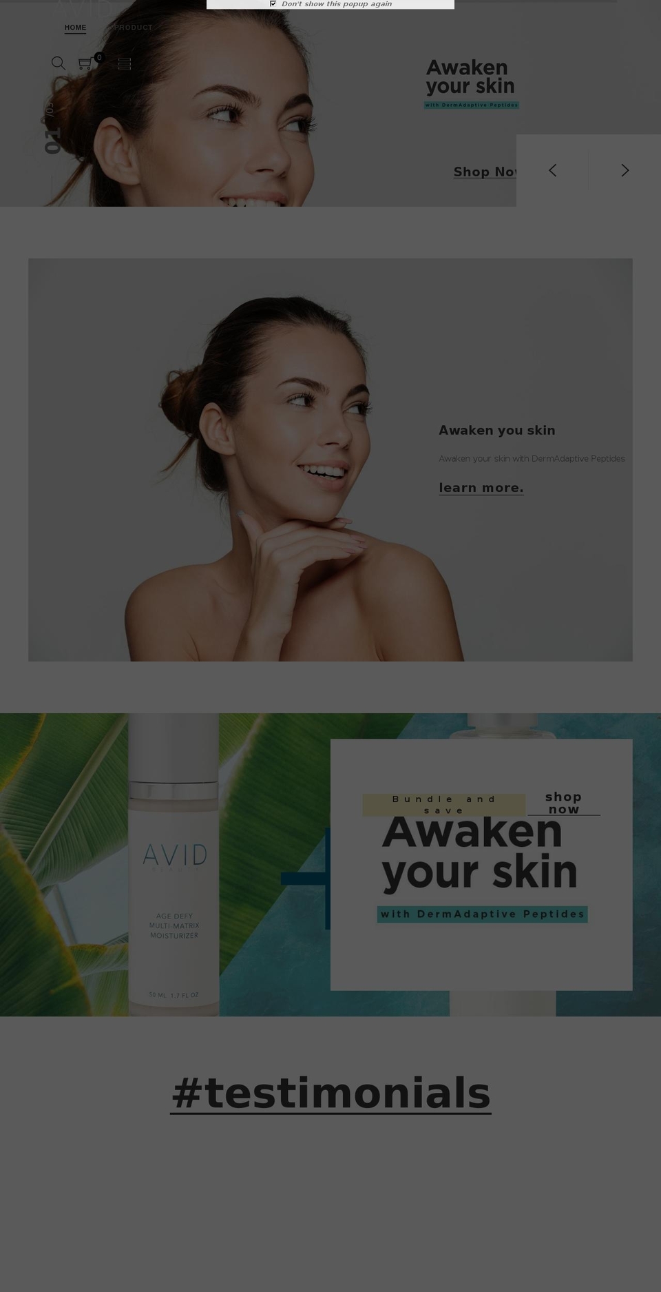 avidvita.com — Shopify storefront screenshot