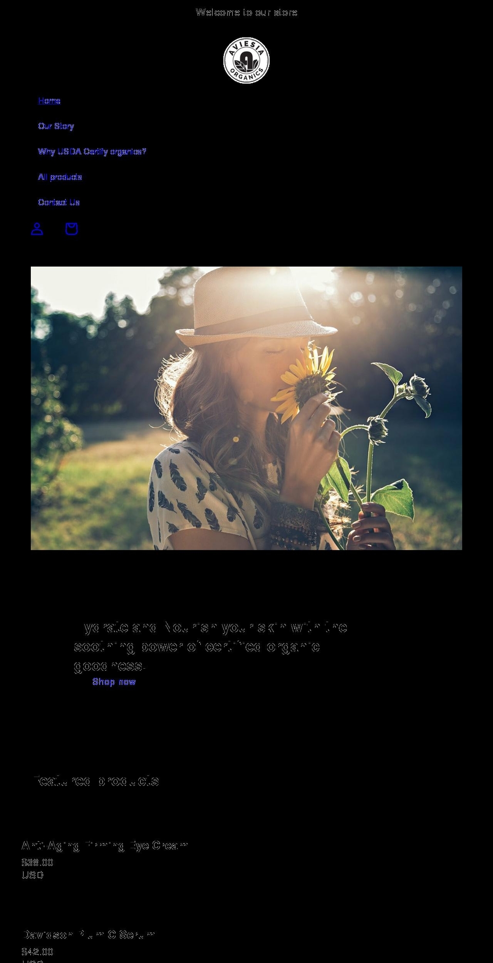 aviesia.myshopify.com shopify website screenshot