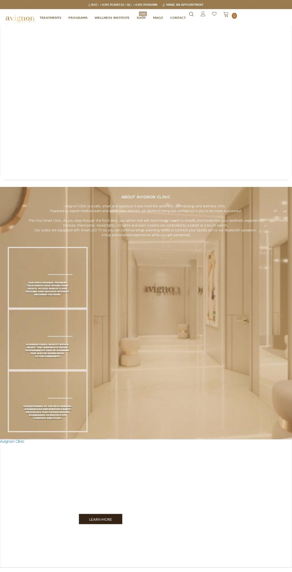 avignon.clinic shopify website screenshot