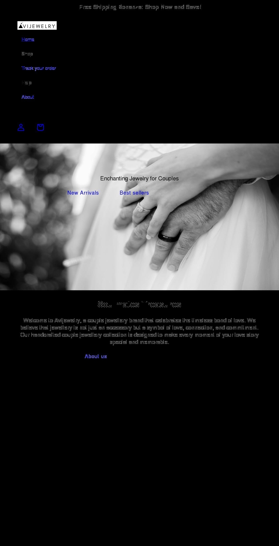 avijewelry.com shopify website screenshot