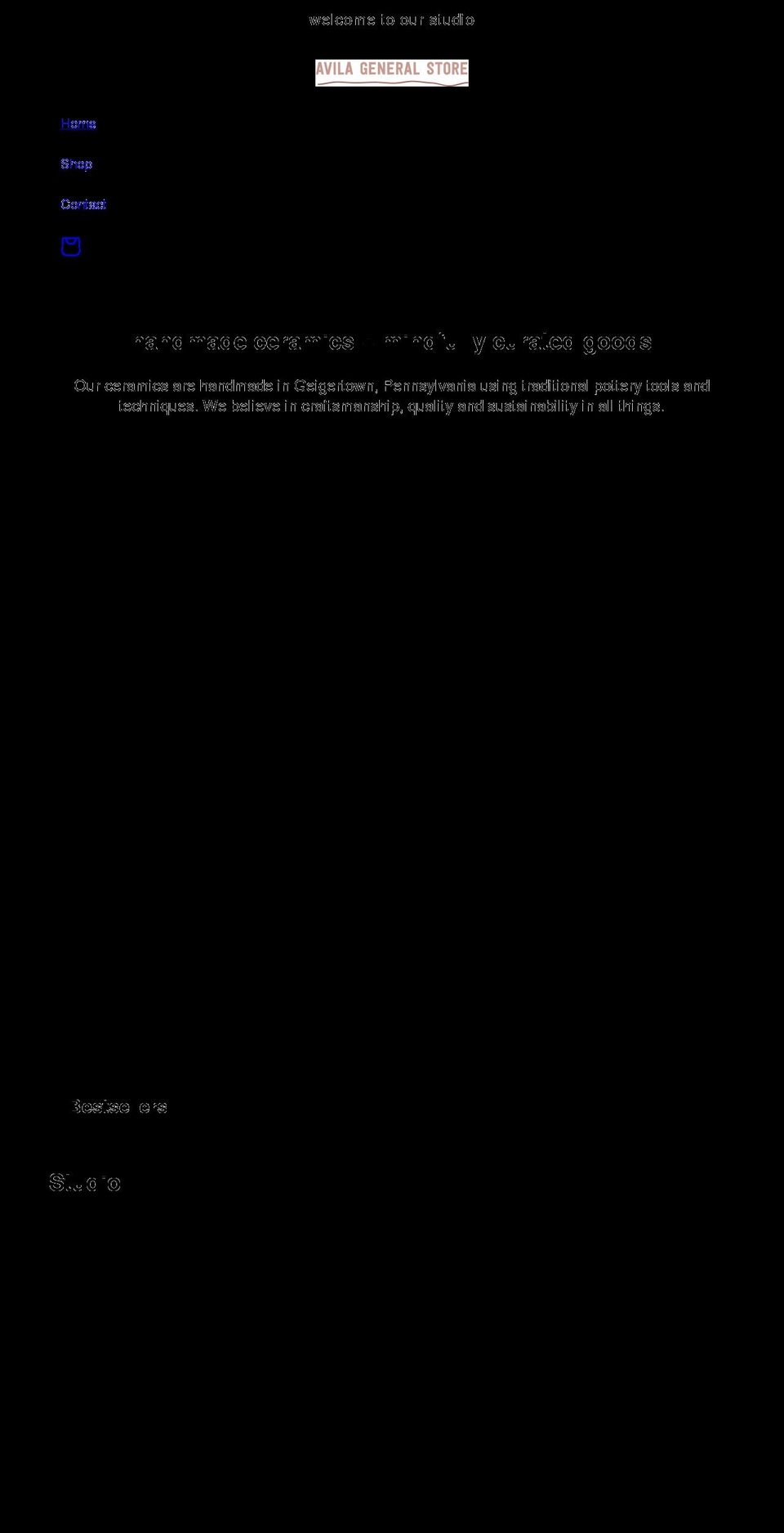 avilageneralstore.com shopify website screenshot