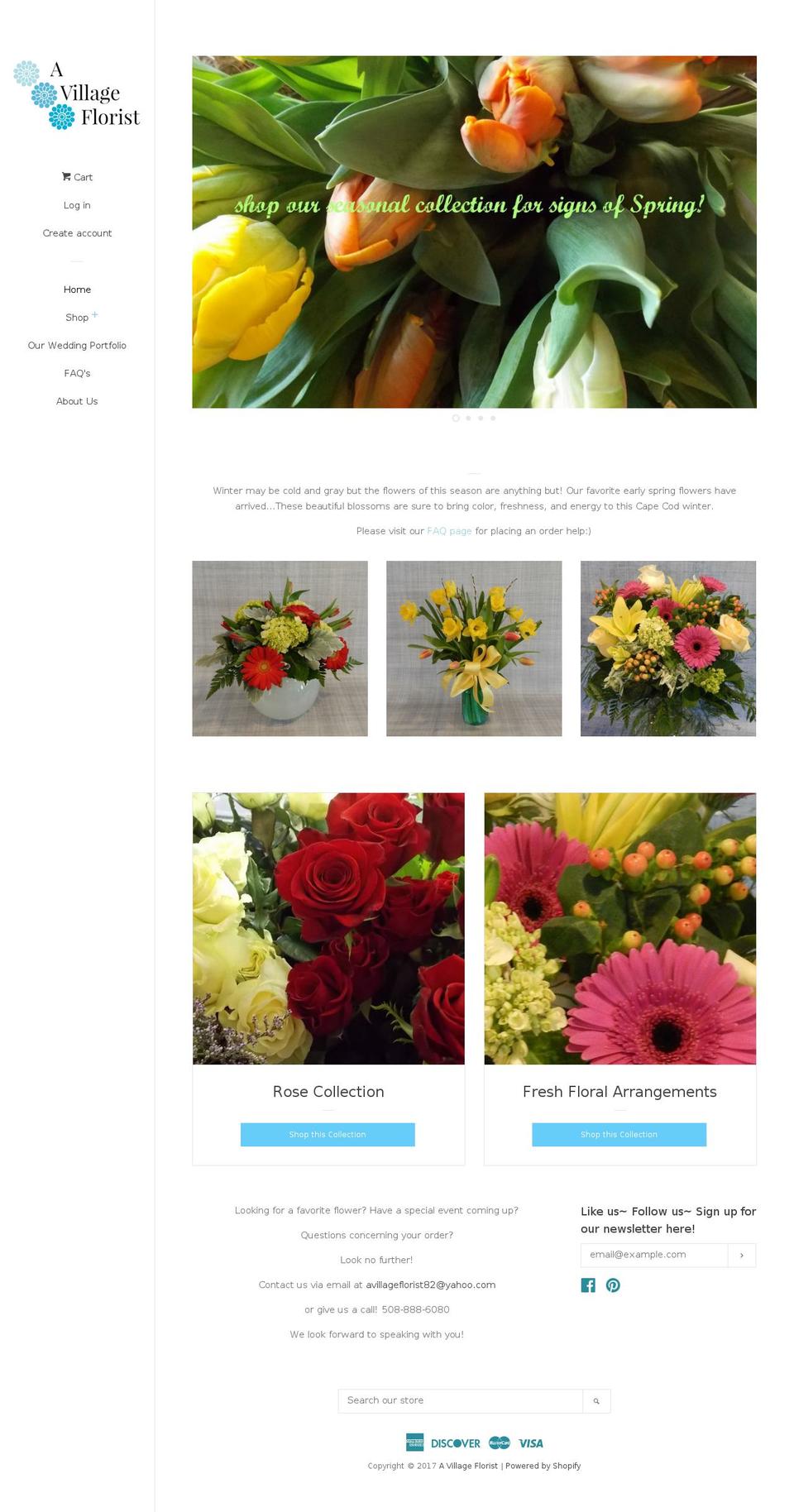 avillageflorist.com shopify website screenshot