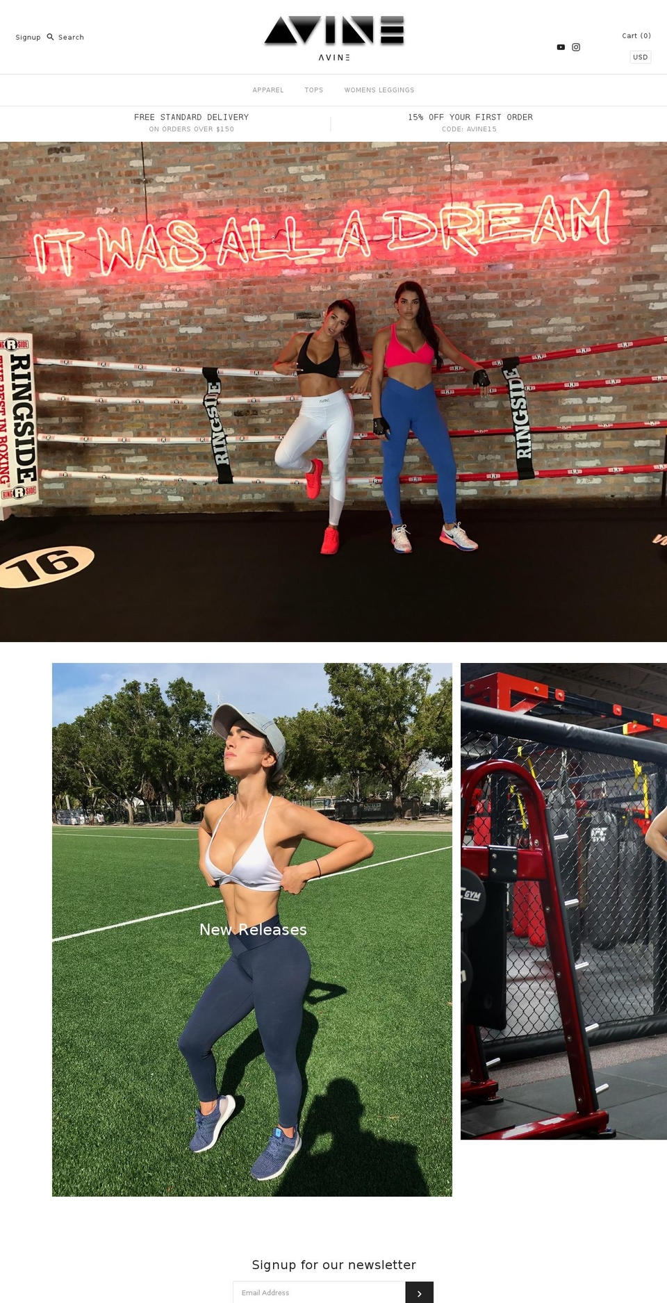avineapparel.com shopify website screenshot