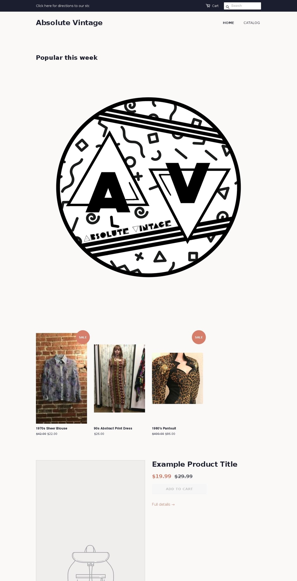 avintagecomo.com — Shopify storefront screenshot