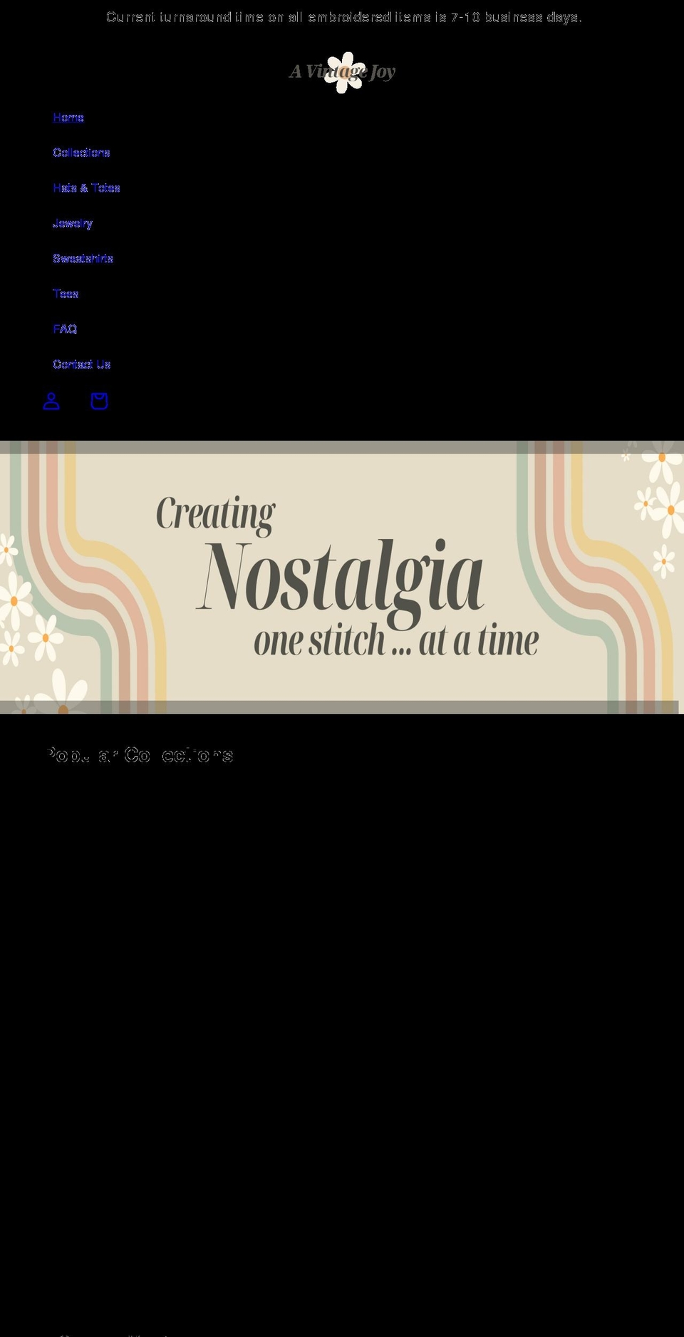 Florie Shopify theme site example avintagejoy.com