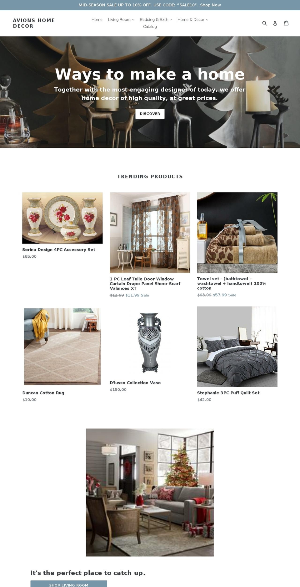 avionshomedecor.com — Shopify storefront screenshot