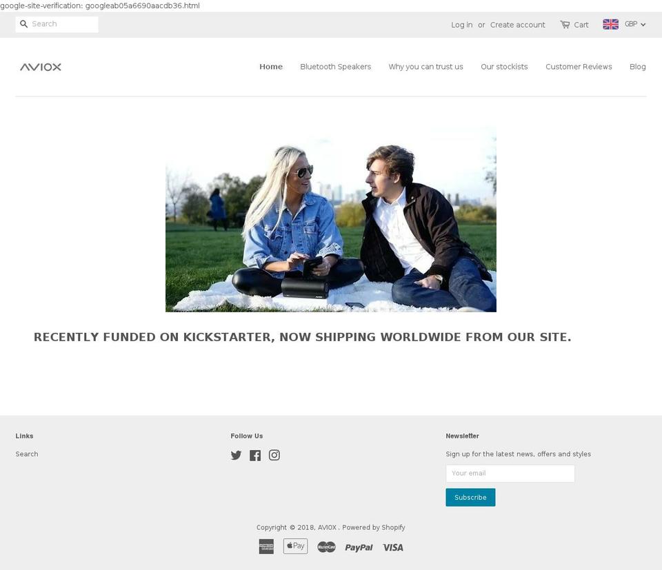 aviox.uk shopify website screenshot