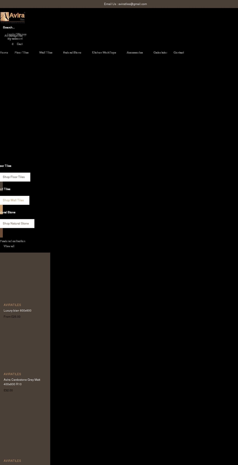 aviratiles.com shopify website screenshot