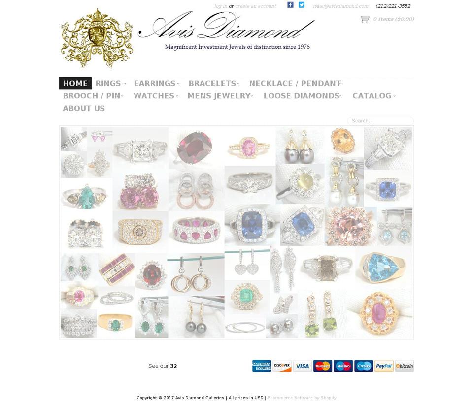 Couture Shopify theme site example avisdiamond.com