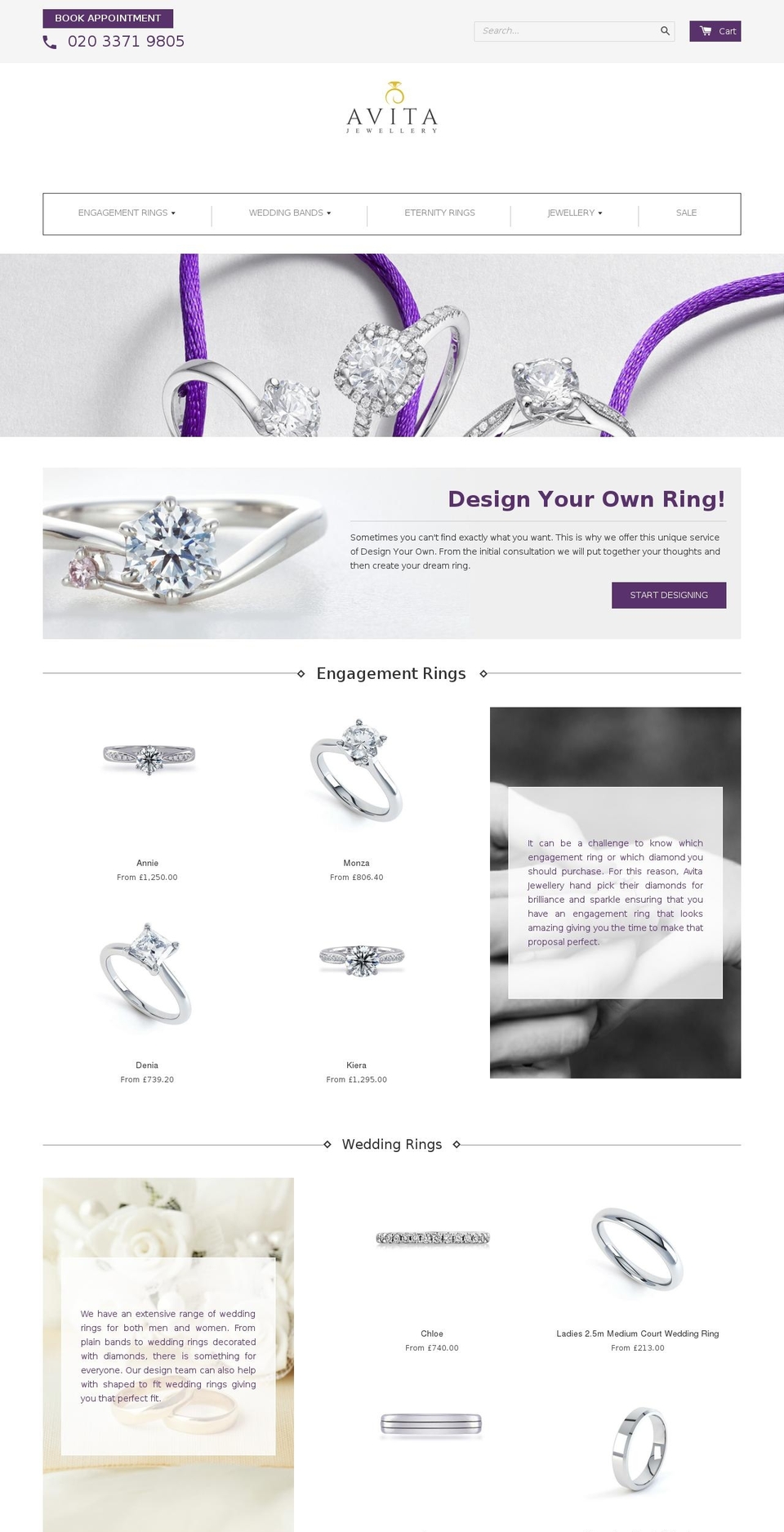 avitajewellery.co.uk shopify website screenshot