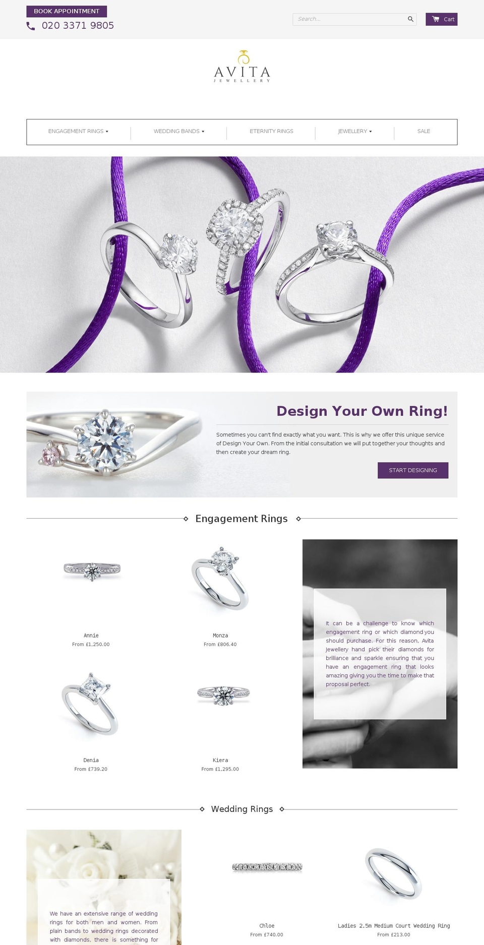 avitajewellery.com shopify website screenshot