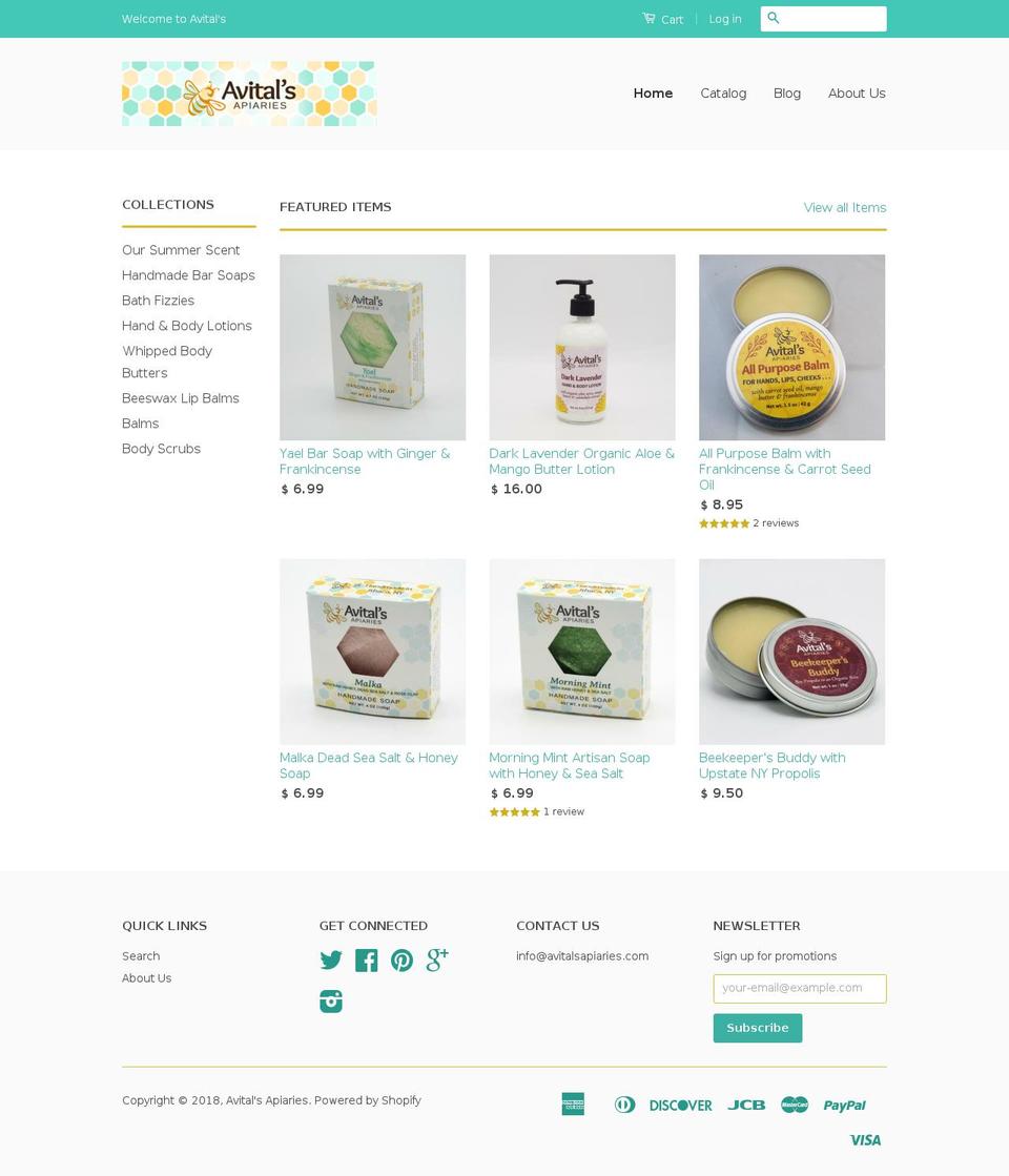 avitals.biz shopify website screenshot