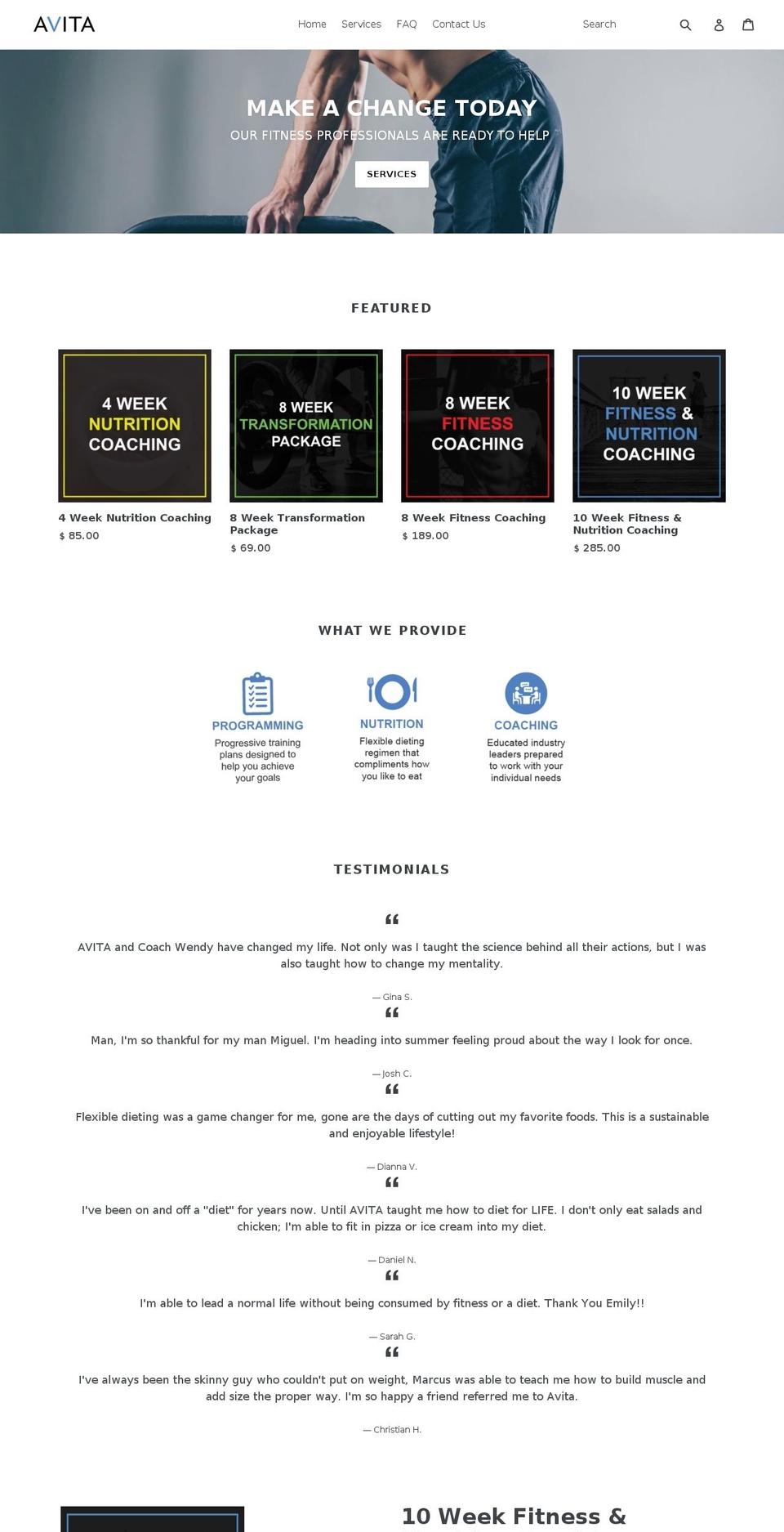 avitanutrition.com — Shopify storefront screenshot