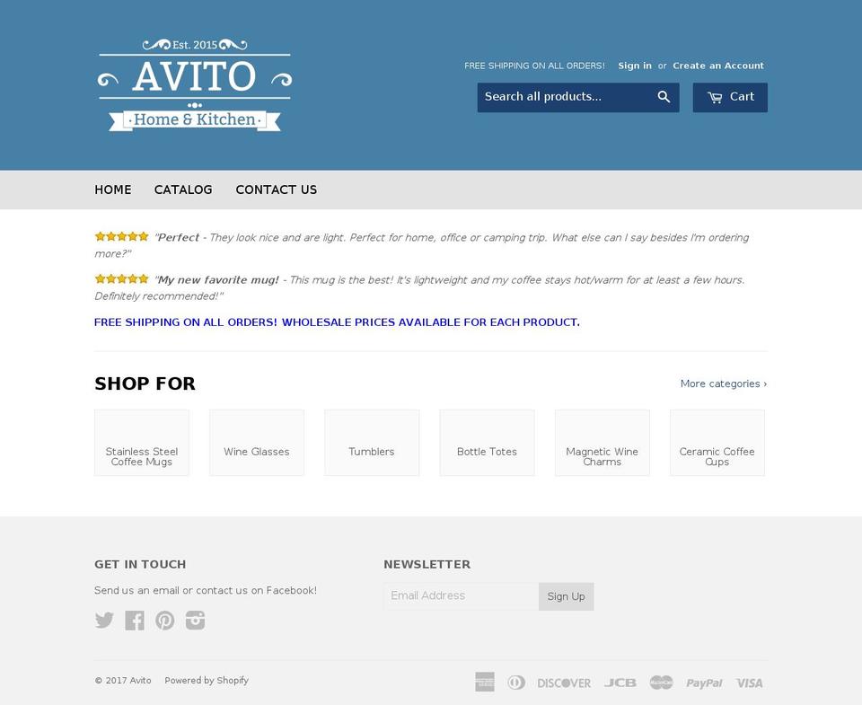 avitoproducts.com shopify website screenshot