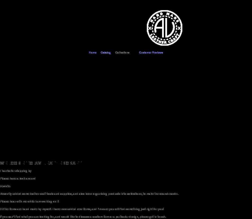 avleathercraft.com shopify website screenshot