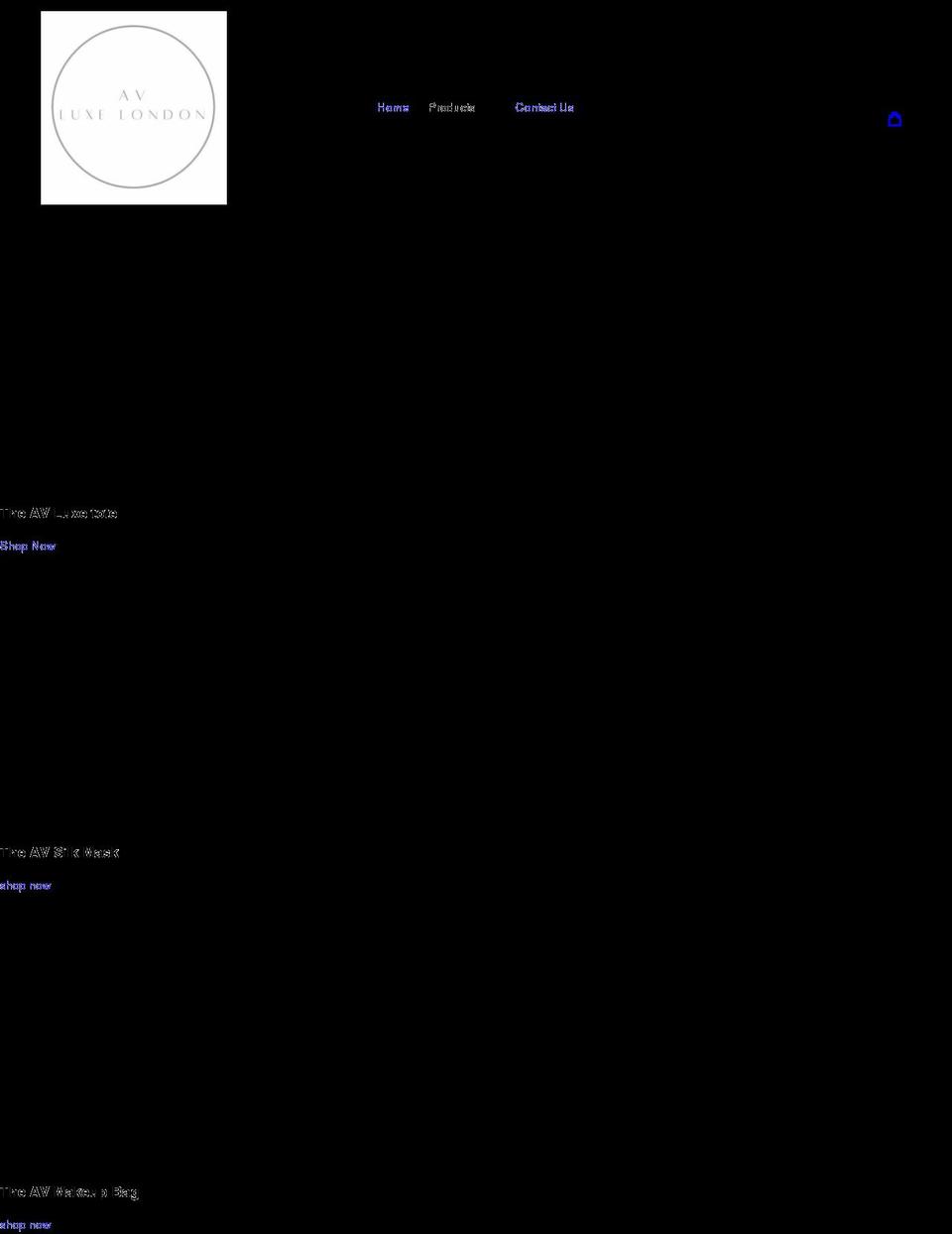 avluxelondon.com shopify website screenshot