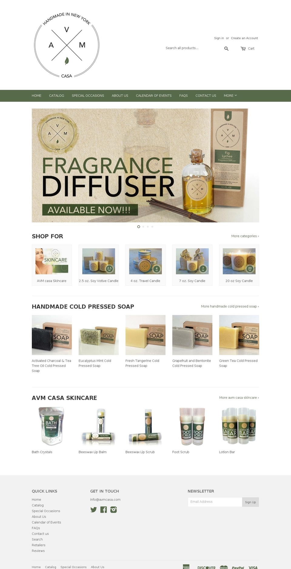 avmcasa.com shopify website screenshot