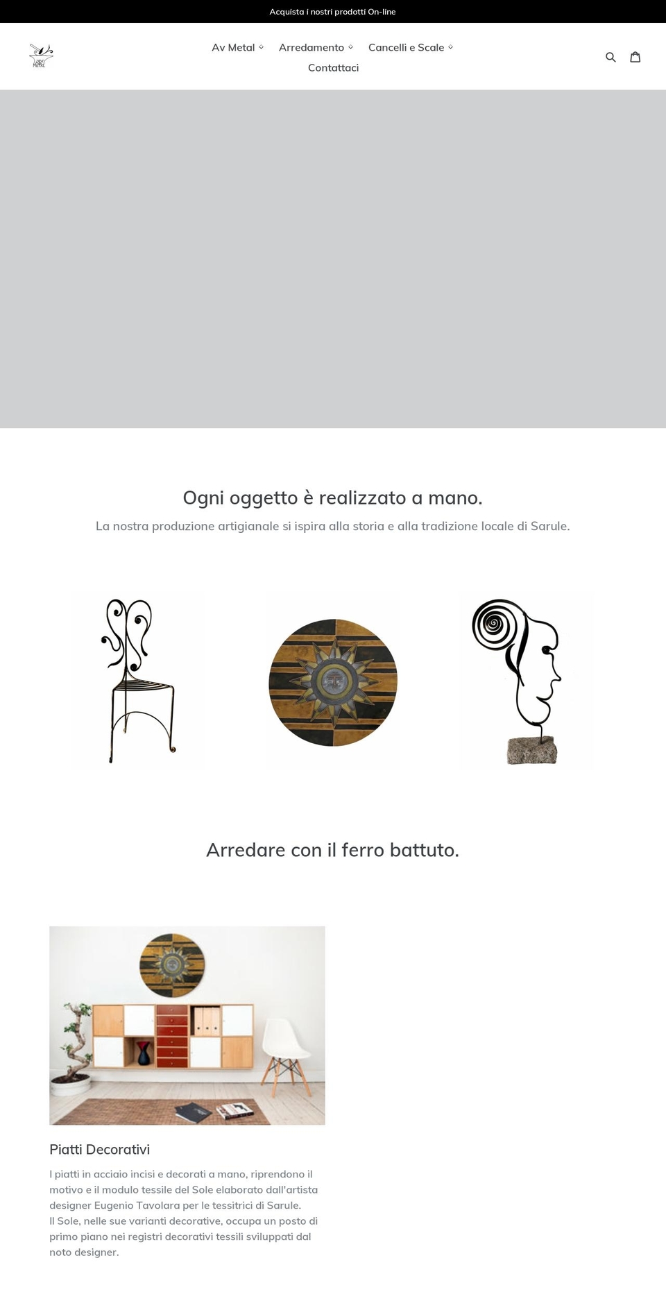 avmetal.it shopify website screenshot