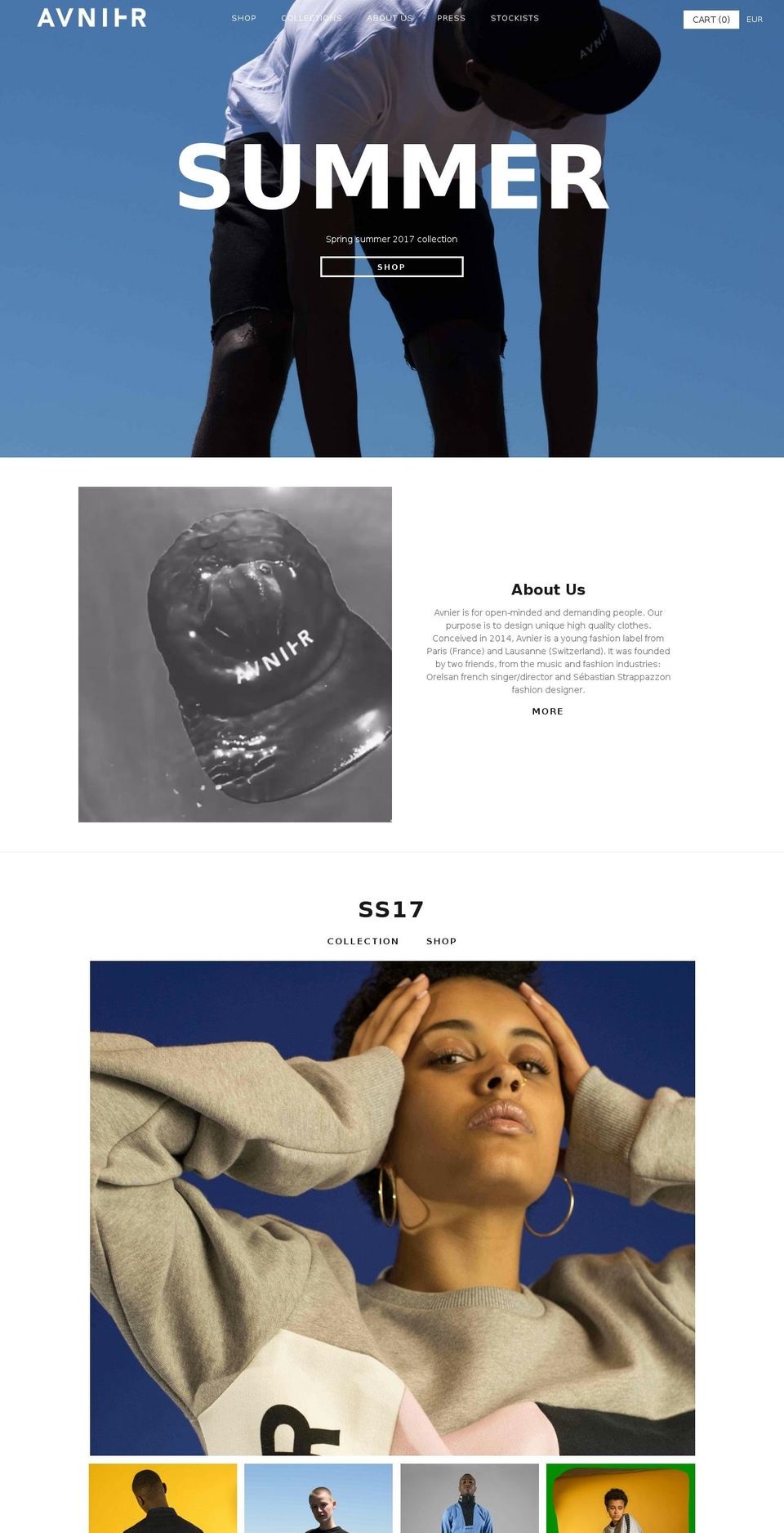 avnier.com shopify website screenshot