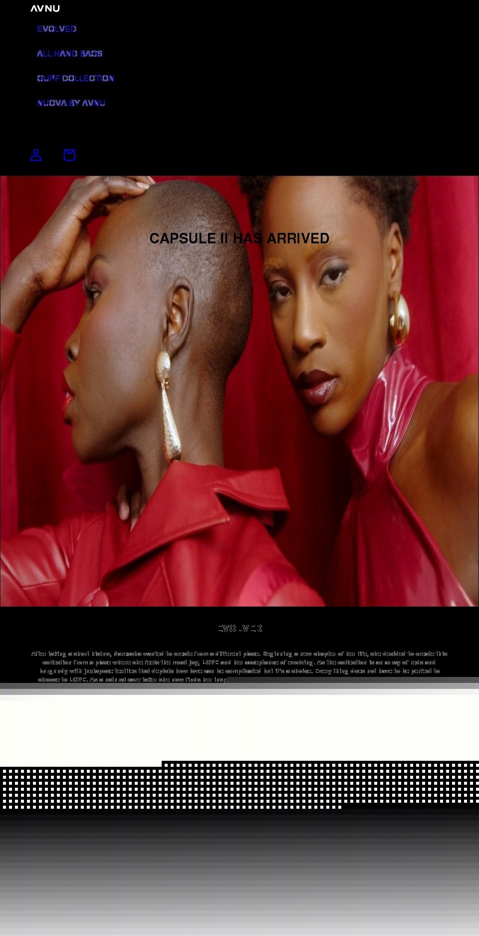 avnuofficial.com shopify website screenshot