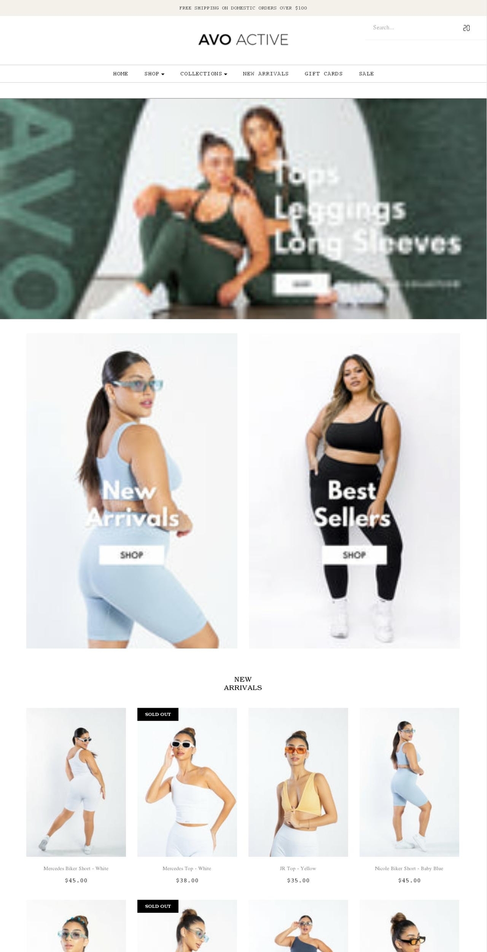 avoactive.com shopify website screenshot