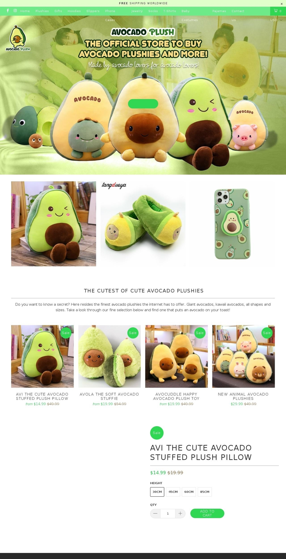 avocadoplush.com shopify website screenshot