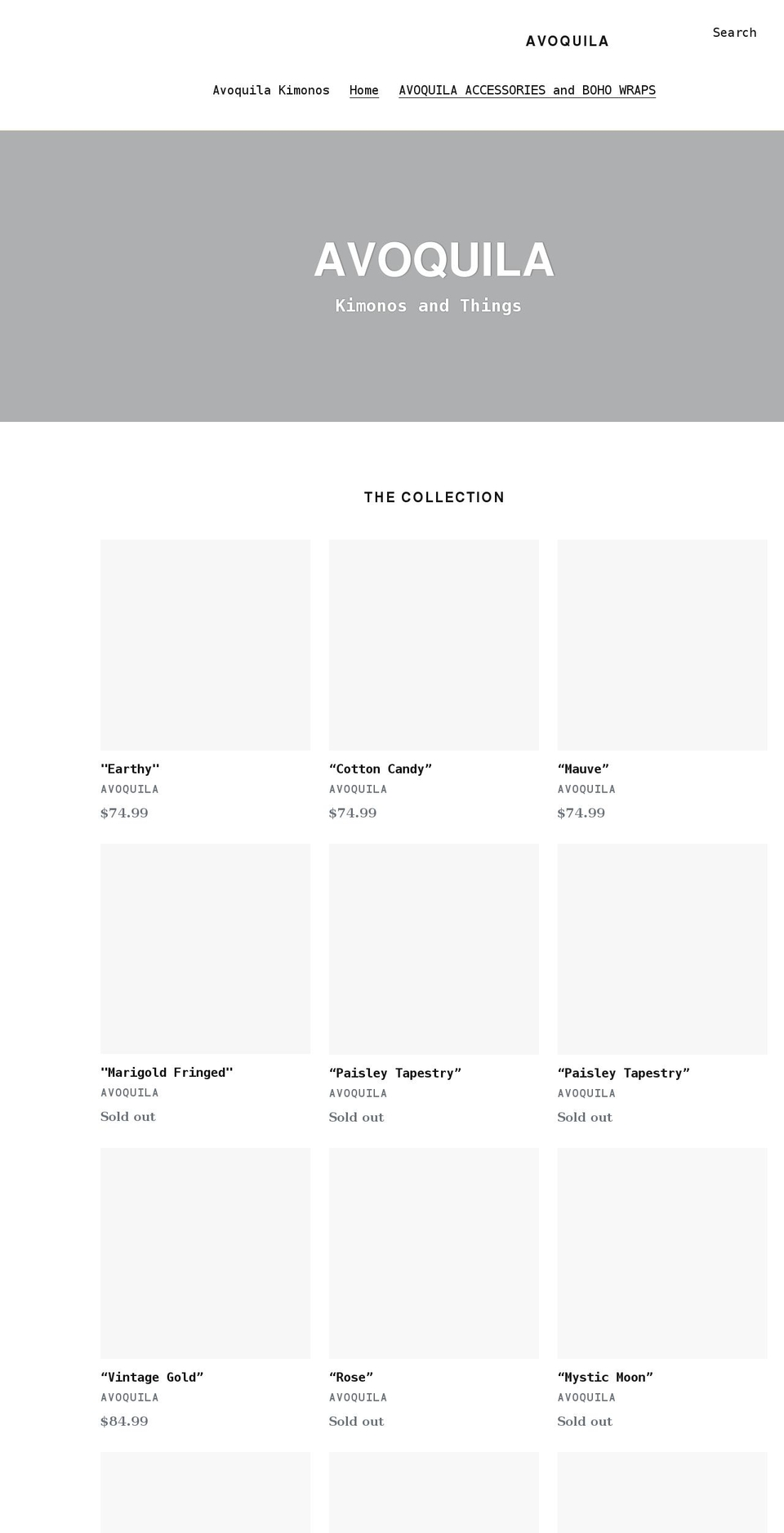 avocadosandtequila.com shopify website screenshot