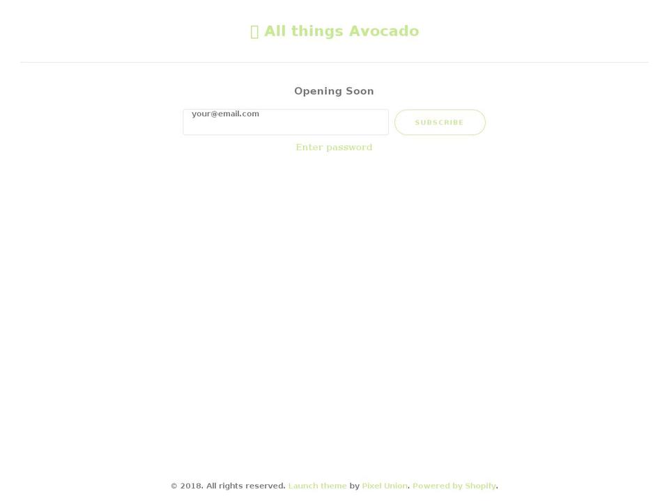avocadostuff.com — Shopify storefront screenshot