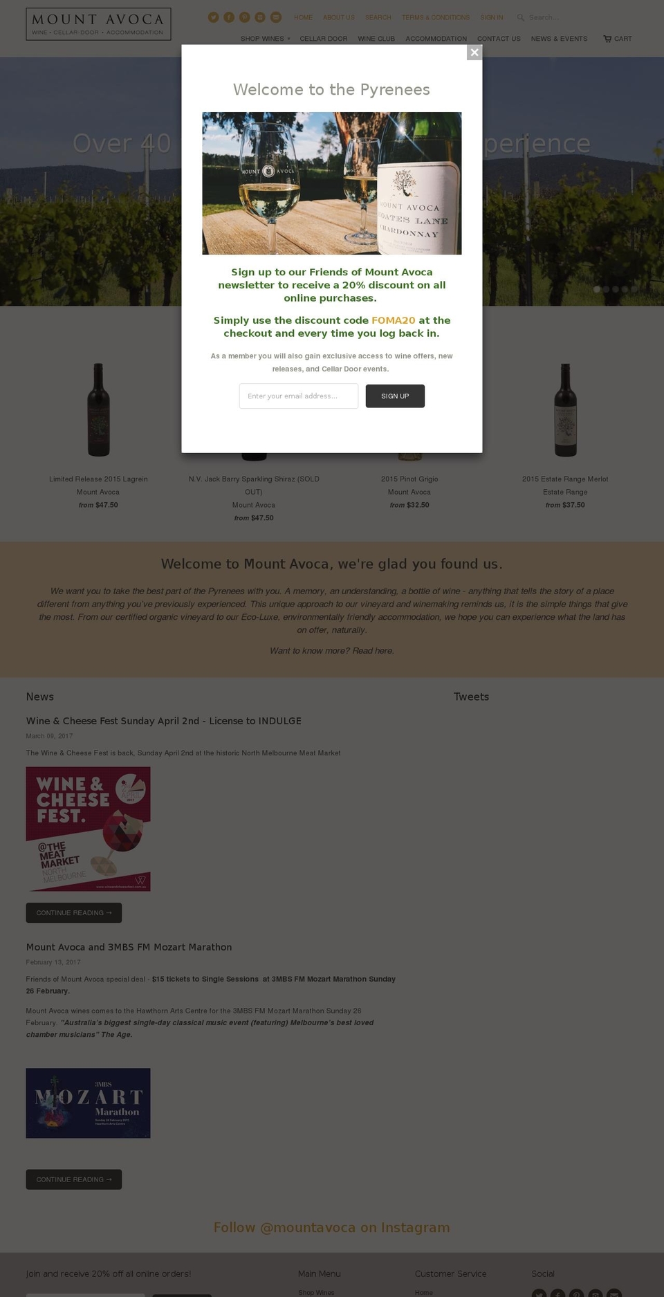 avocawines.com shopify website screenshot