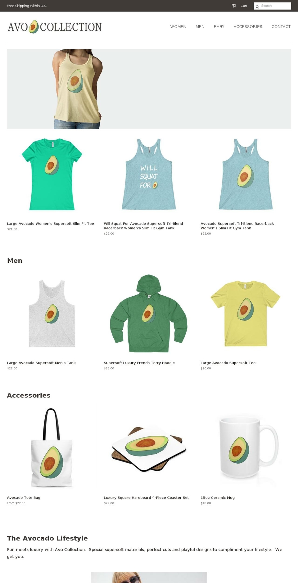avocollection.com — Shopify storefront screenshot