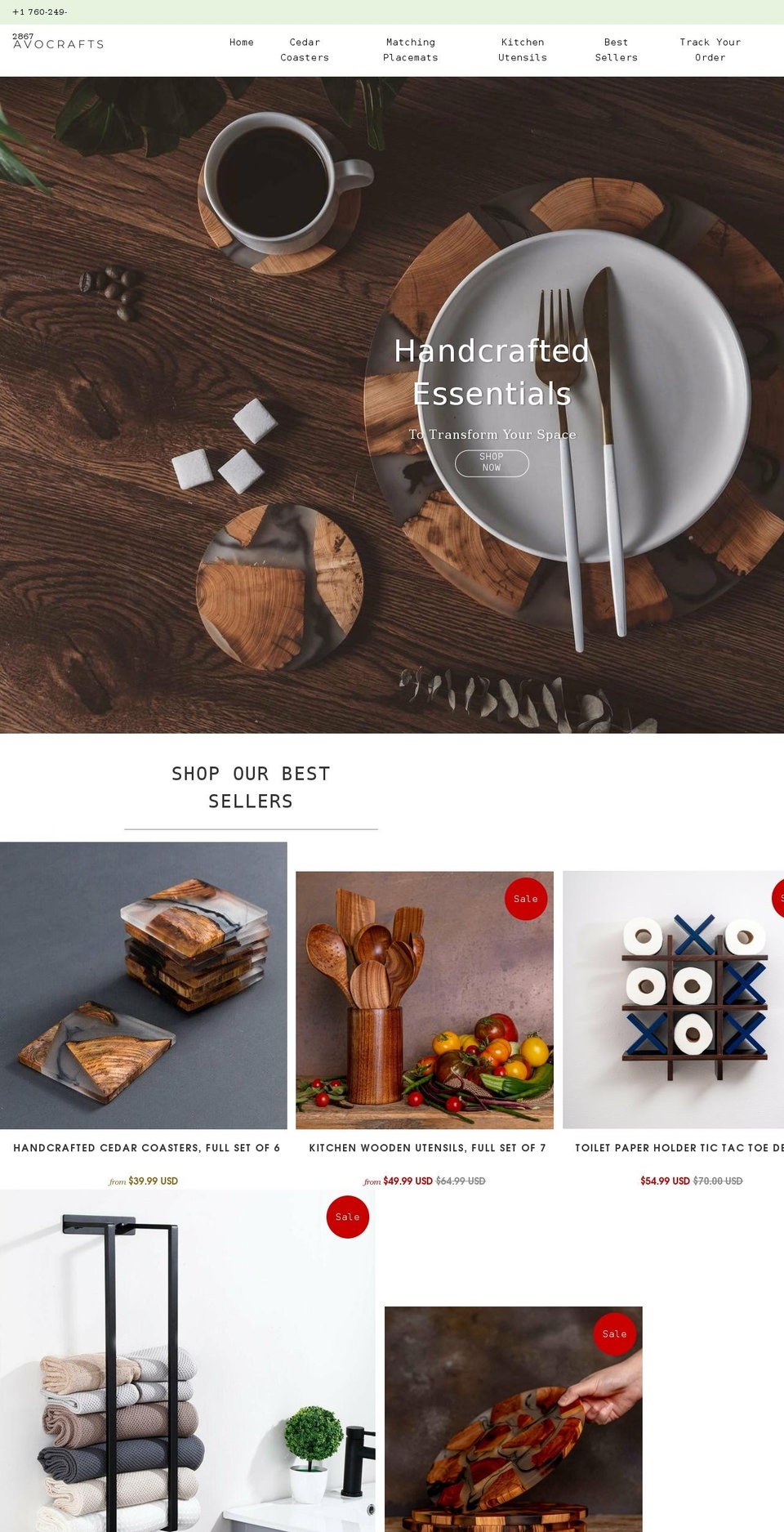 avocrafts.com shopify website screenshot