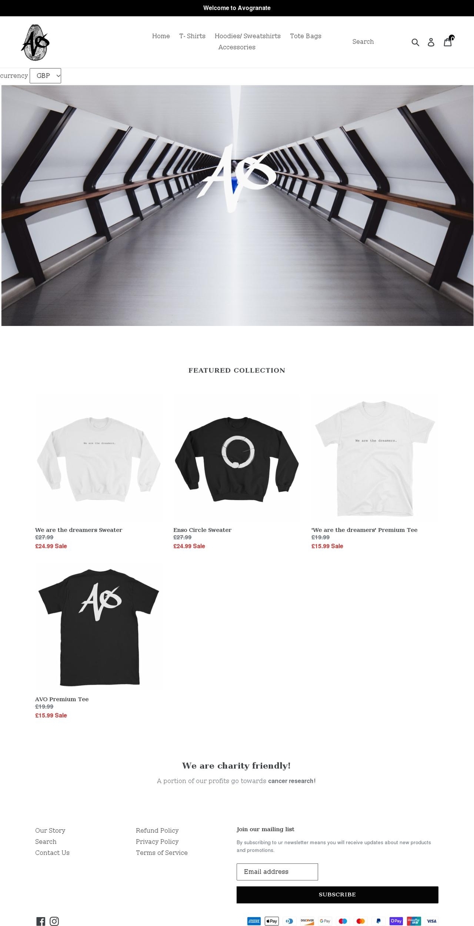 avogranate.com shopify website screenshot