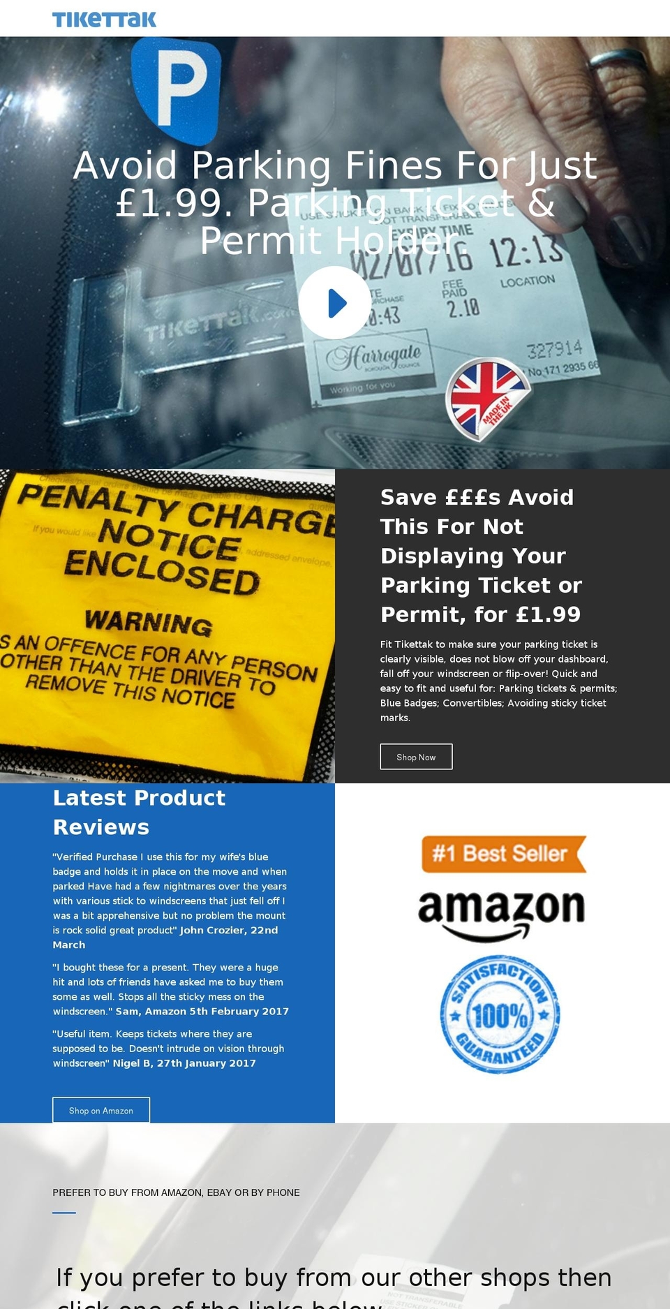 avoidparkingfines.com shopify website screenshot