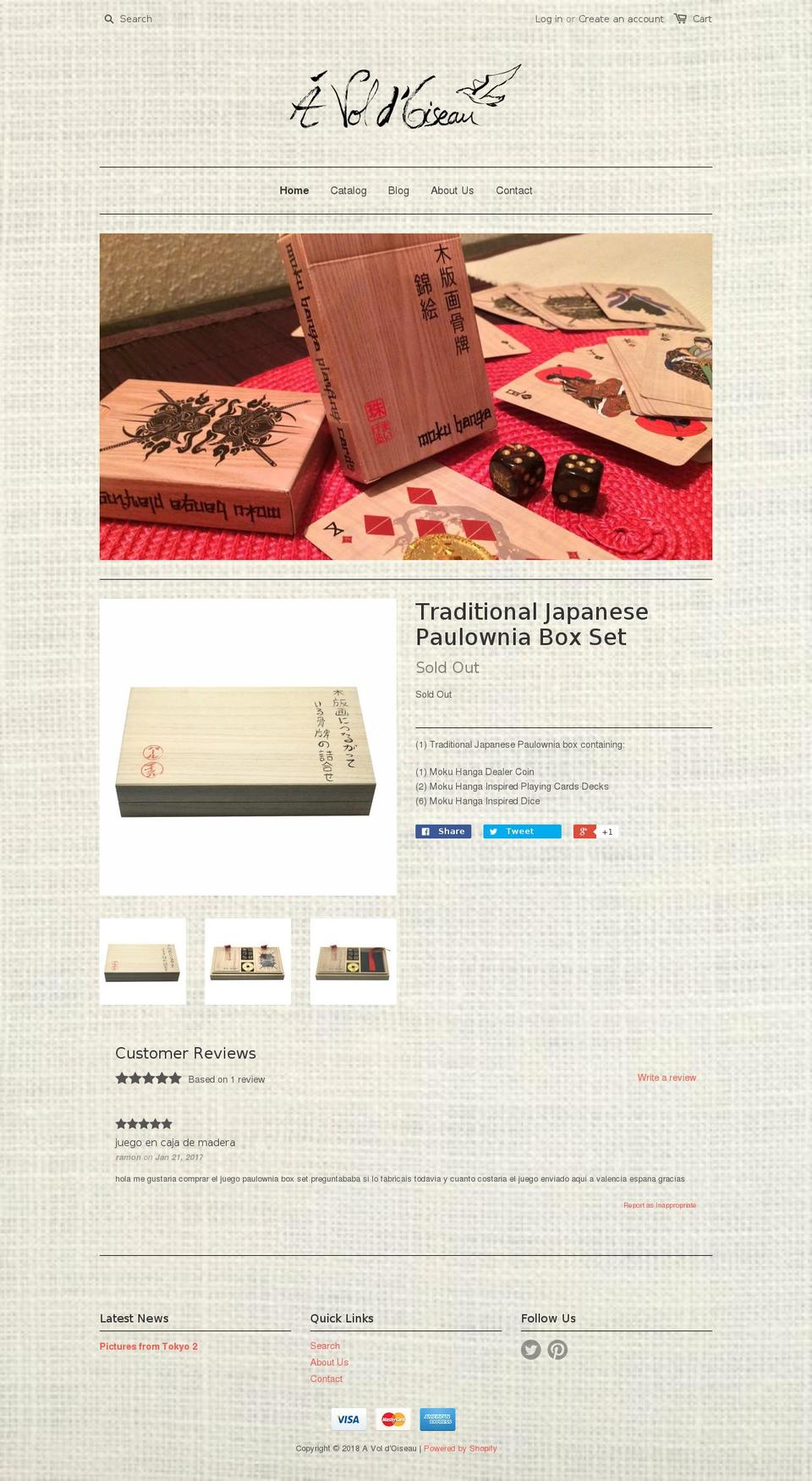 avoldoiseauco.com shopify website screenshot
