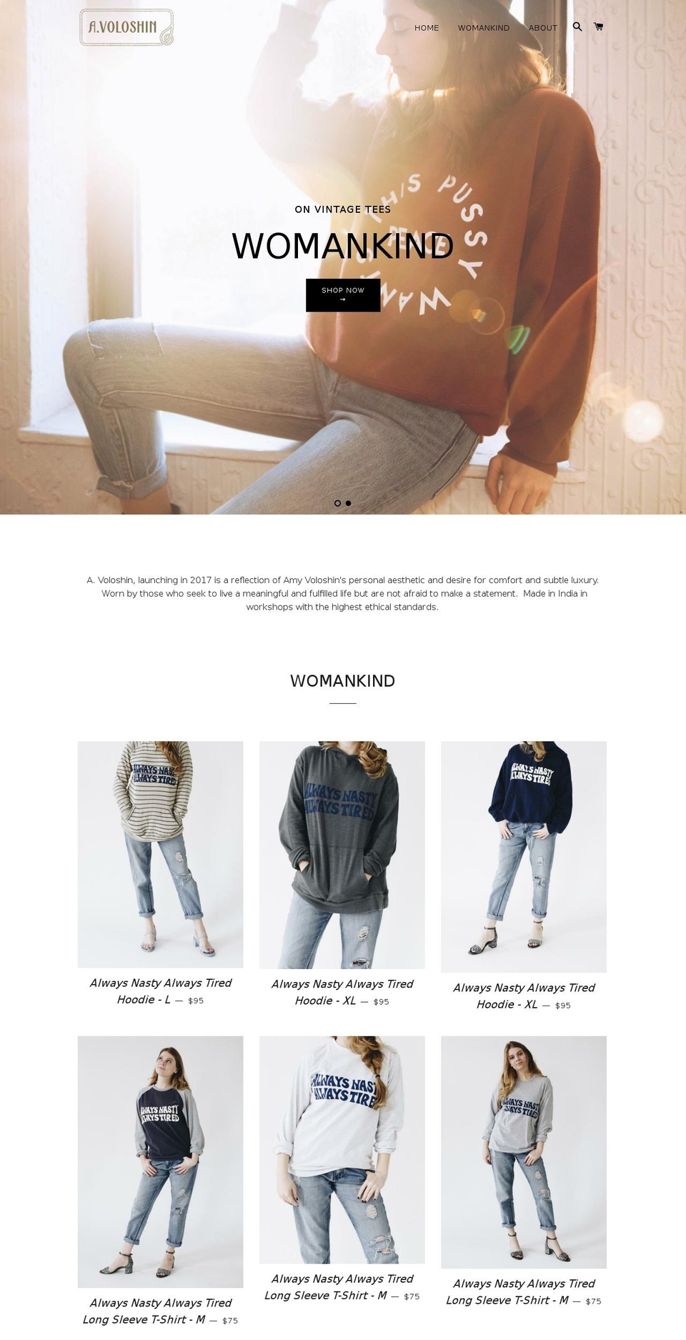 avoloshin.com shopify website screenshot