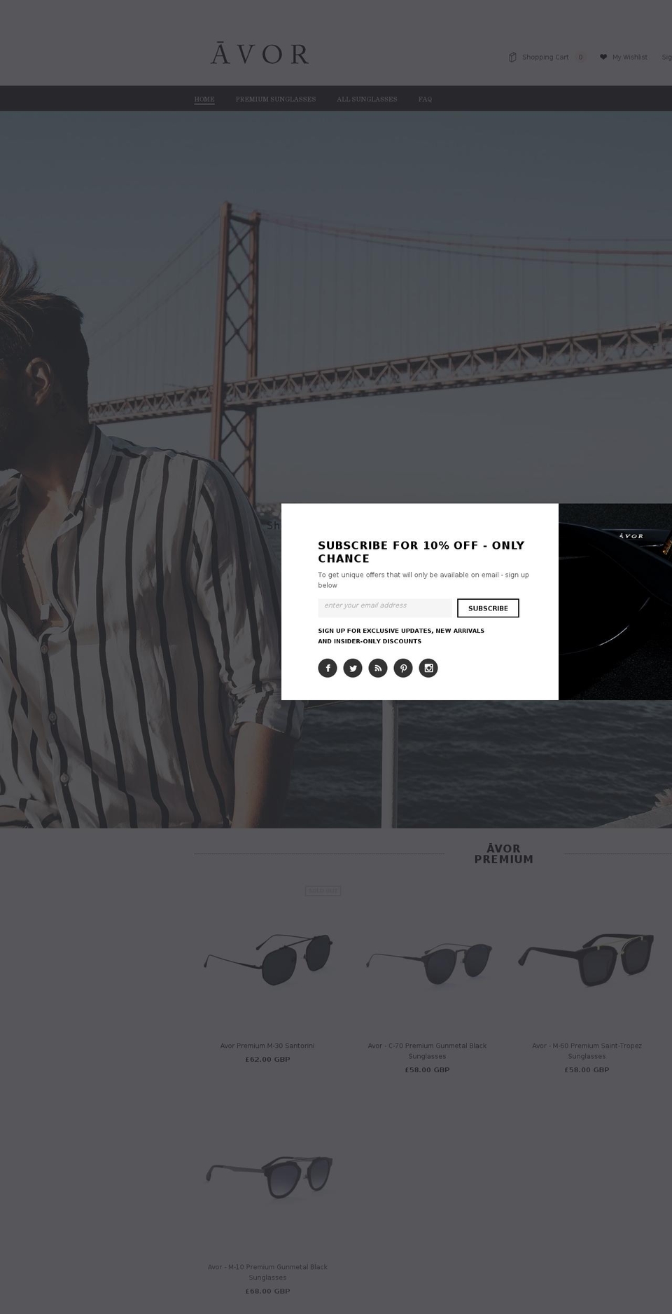 avoreyewear.com — Shopify storefront screenshot