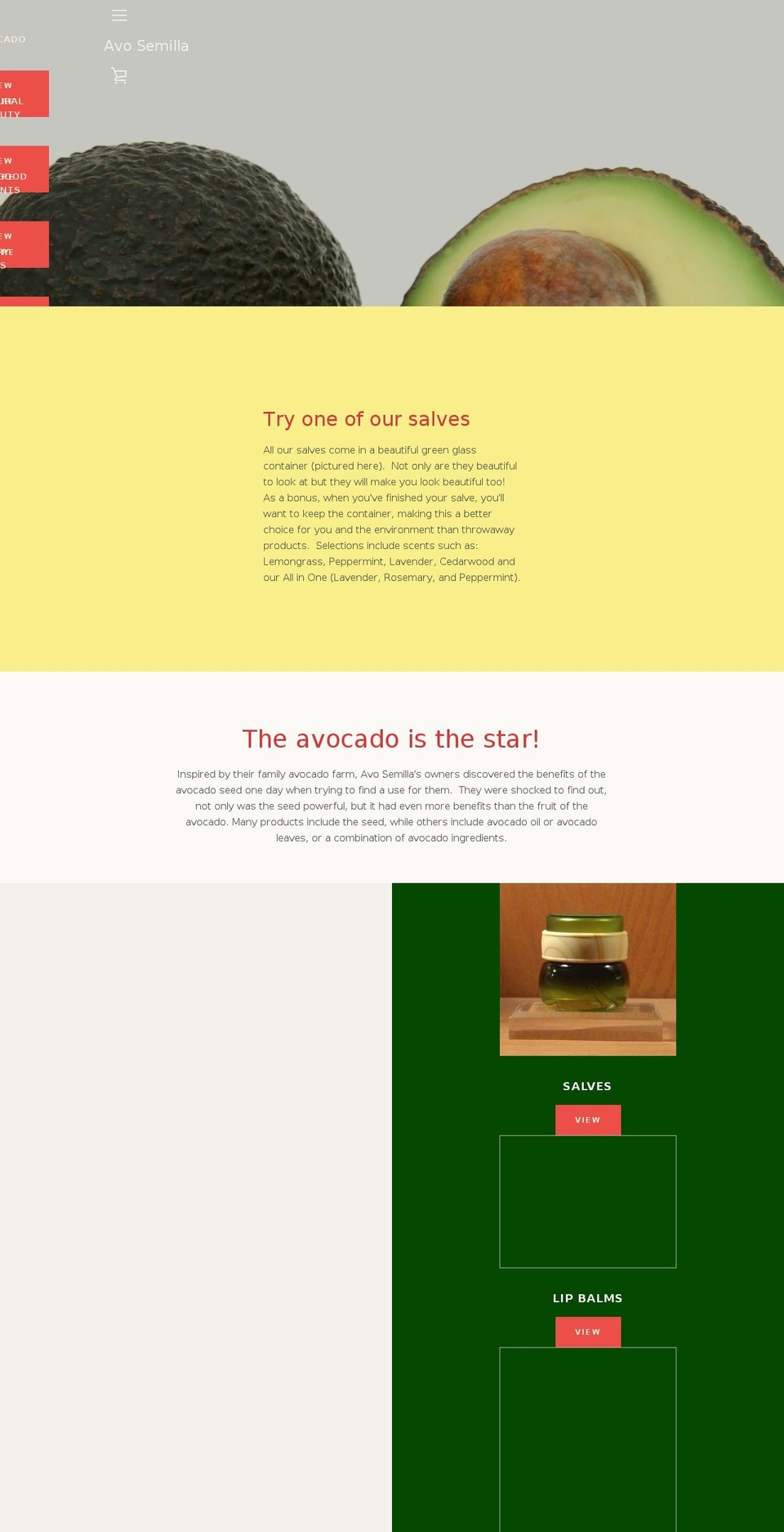 avosemilla.com shopify website screenshot