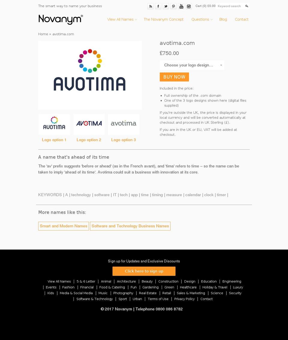 avotima.com shopify website screenshot