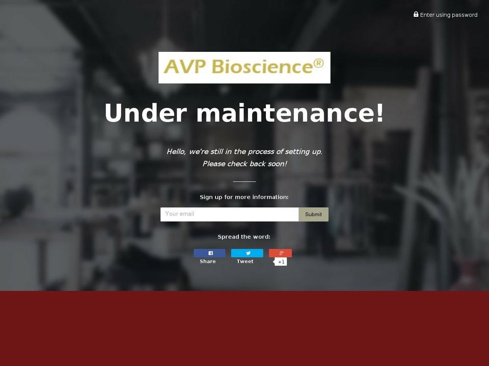 avpbioscience.com — Shopify storefront screenshot