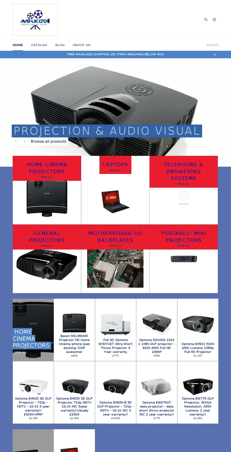 avs-uk.net shopify website screenshot