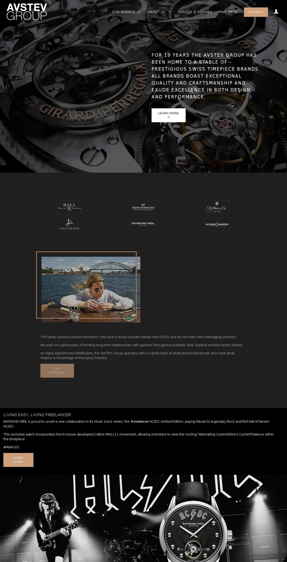 Avstev - Dark Shopify theme site example avstev.com.au