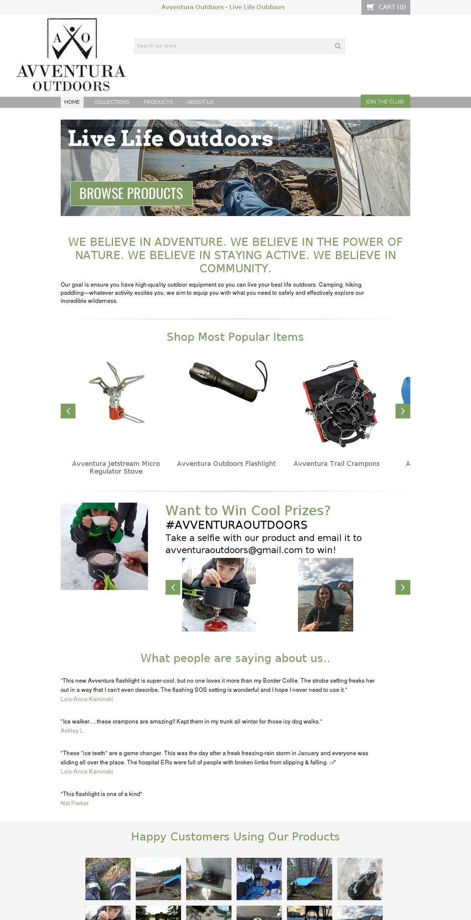 avventuraoutdoors.com — Shopify storefront screenshot