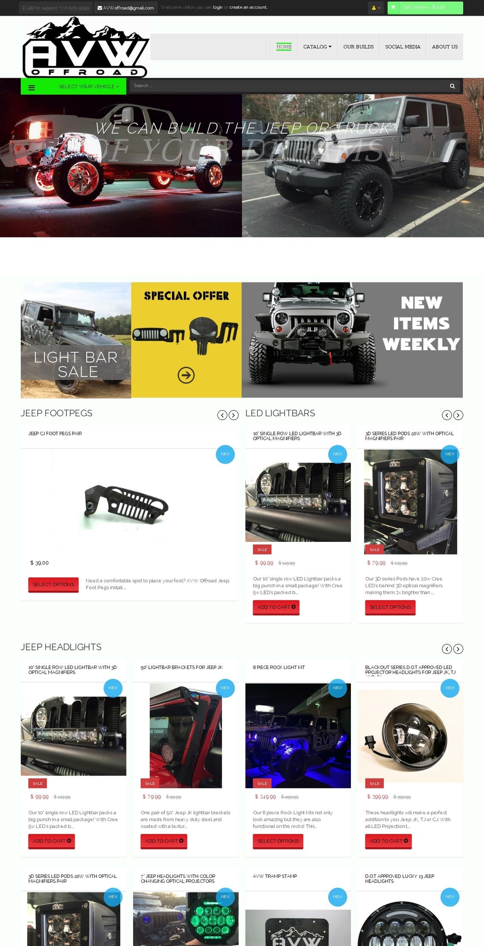 avwoffroad.com shopify website screenshot