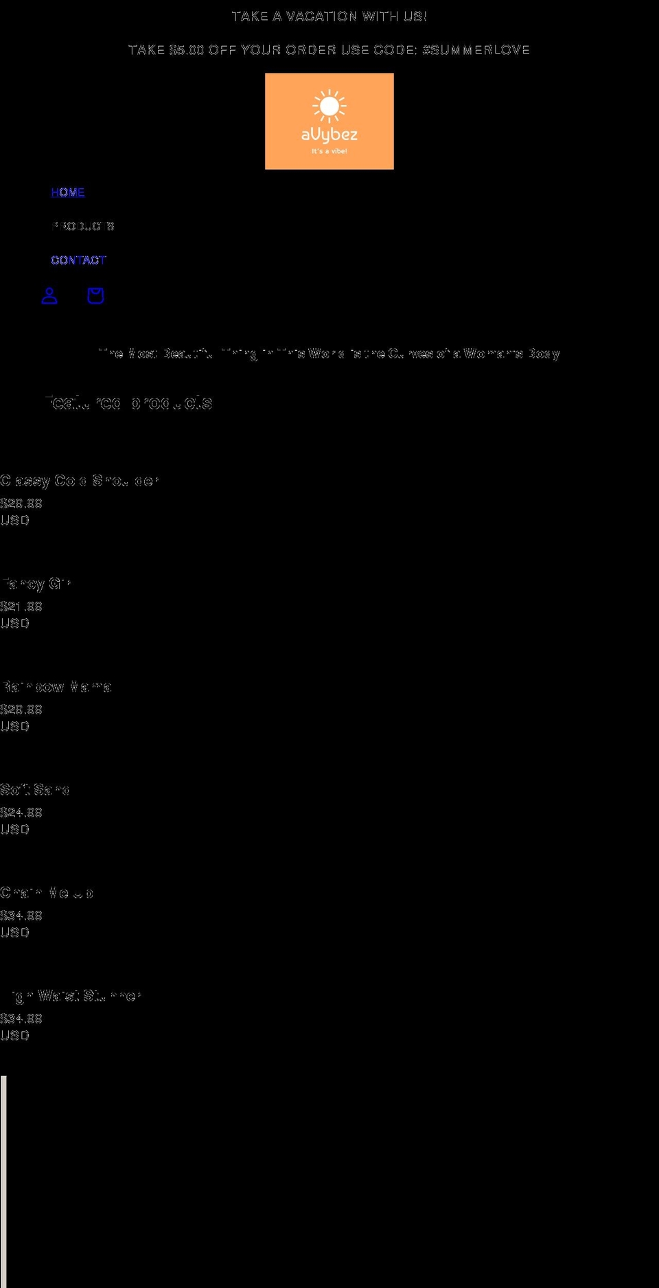 avybez.com shopify website screenshot