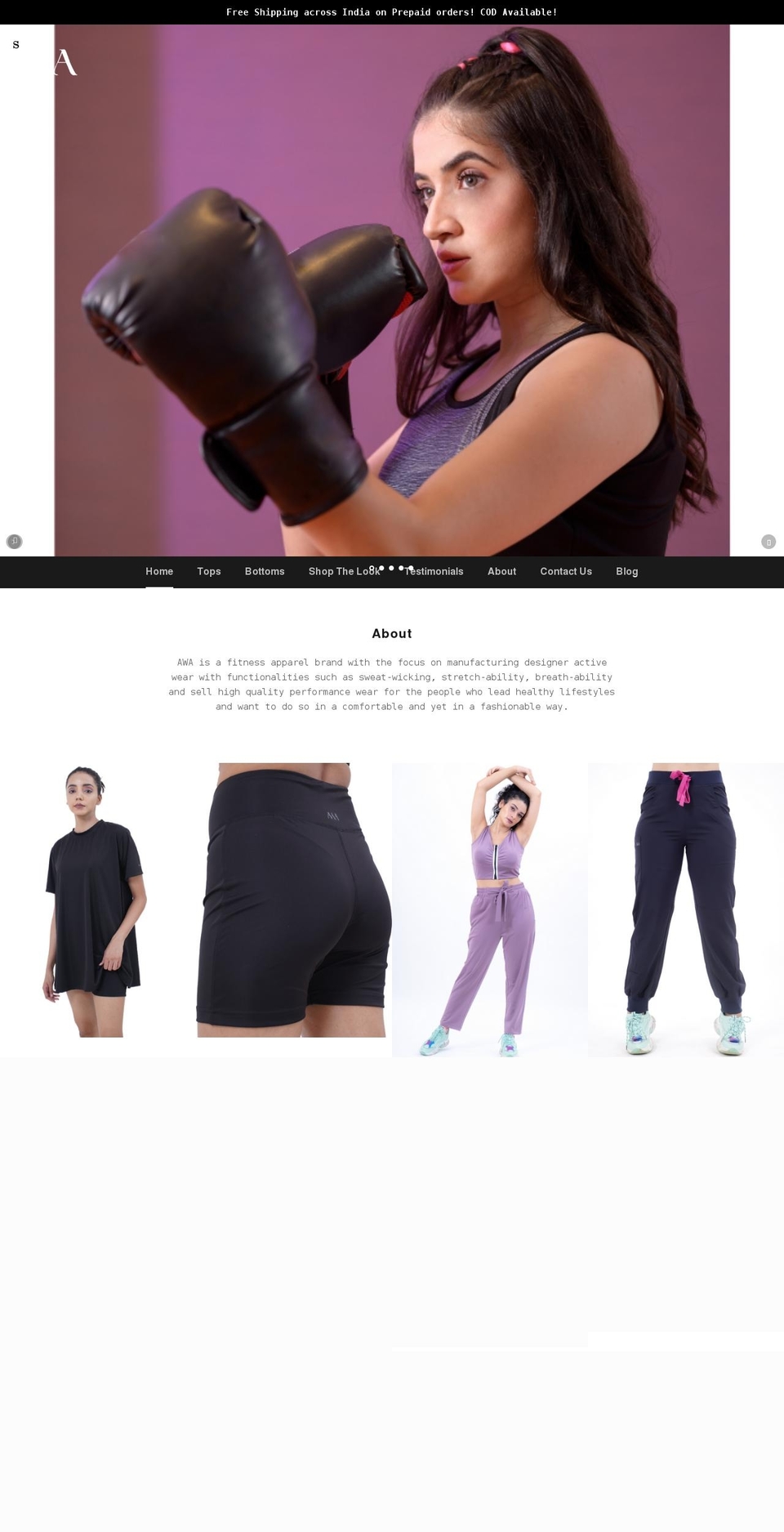 awaactive.com shopify website screenshot