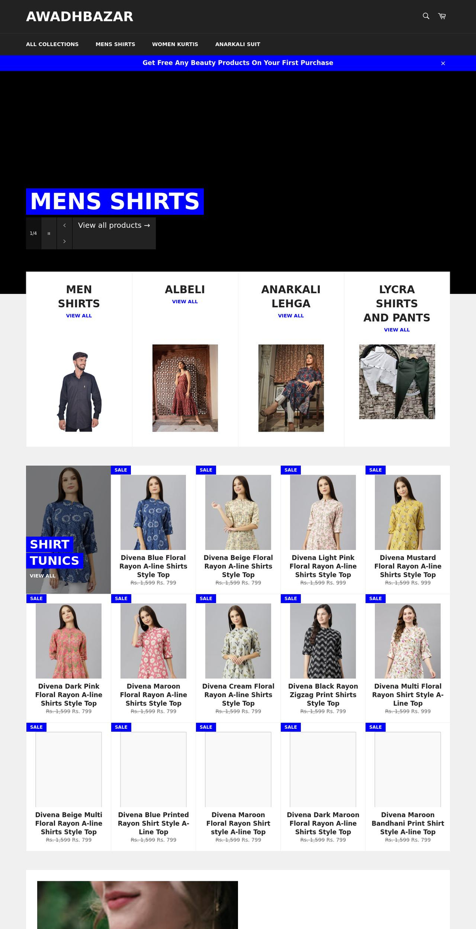 awadhbazar.com shopify website screenshot