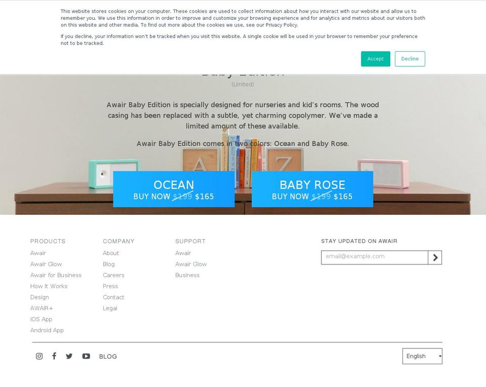 awair-prod Shopify theme site example awairbaby.com