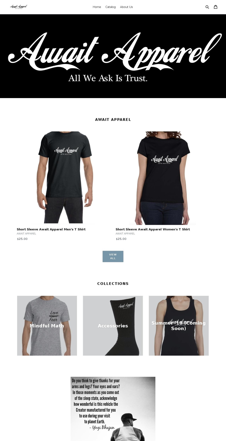 awaitapparel.com — Shopify storefront screenshot